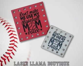 Baseball Mom Voice ~ Faux Leather Tags ~ 2 sizes ~ 18 colors ~ Patches for Hats - Craft Your Team Spirit! ~ Crochet ~ Knit ~ Hat Label