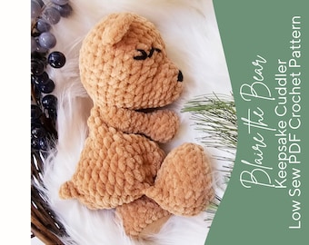 Blaire the Bear ~ Keepsake Cuddler pattern ~ Woodland Lovey Crochet Collection ~ No Sew Lovey ~ Crochet Teddy Bear ~ Baby Shower Gifts