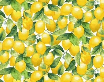 cotton included! Lemon Bubbles Print Fabric by the Yard with Material of Your Choice