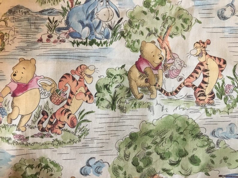 Vintage Winnie the Pooh fabric retro Disney Tigger Piglet Pooh baby quilt  Springs