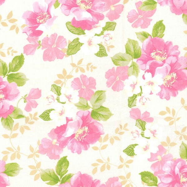 Wild Wisteria Pink, Keepsake Calico by Fabric Traditions, 100 % Cotton, sewing quilting fabric SOLD BY the 1/2 YARD