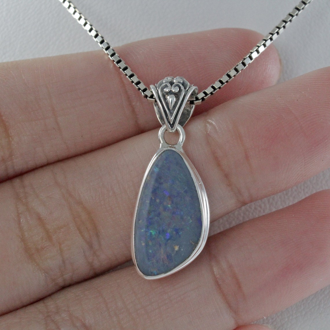 Genuine Australian Fire Opal Pendant Set In 925 Sterling Etsy