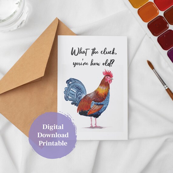 Digital Download Print at Home What the Cluck You're Etsy
