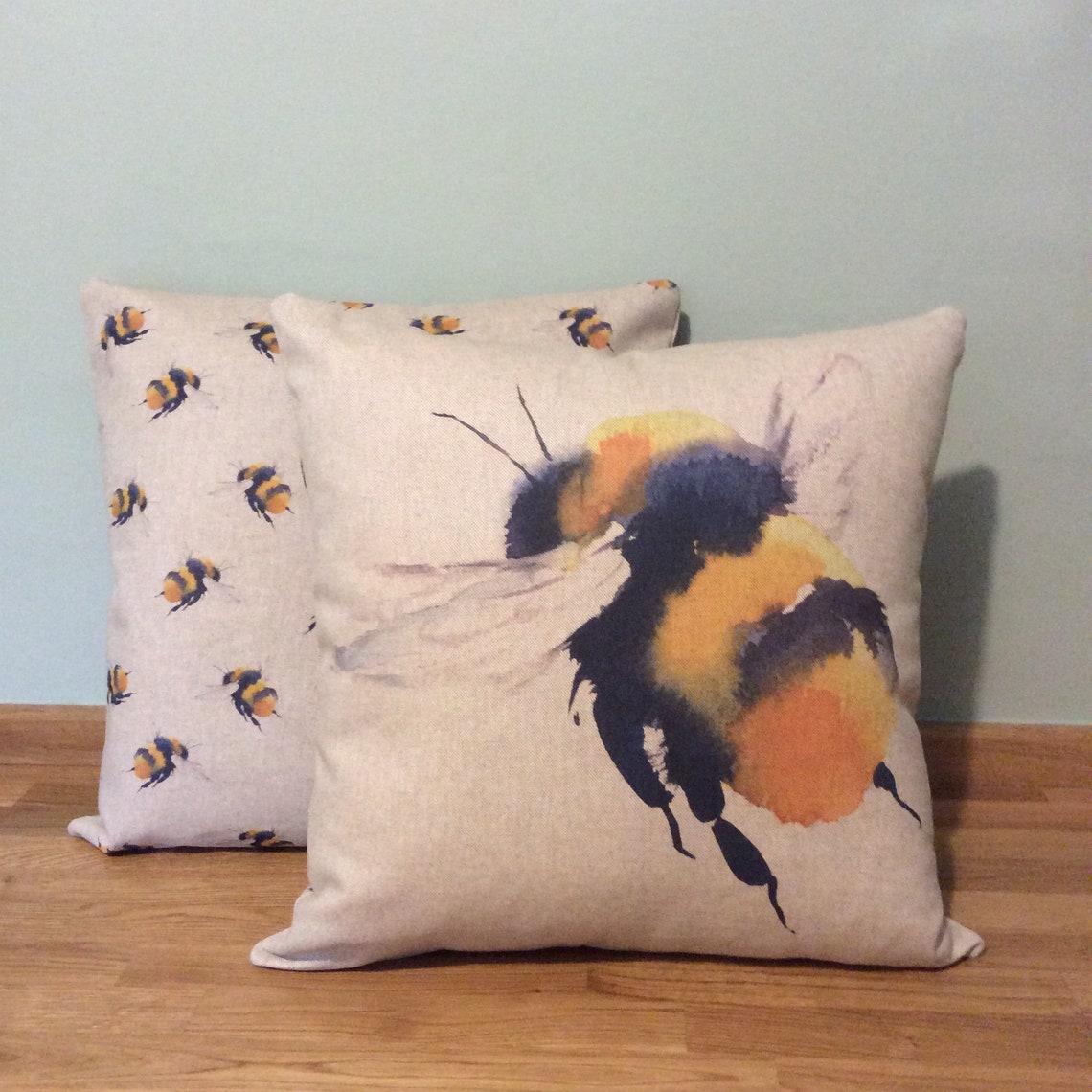 Handmade Bee Cushion Cover With Small Bees On Reverse Etsy