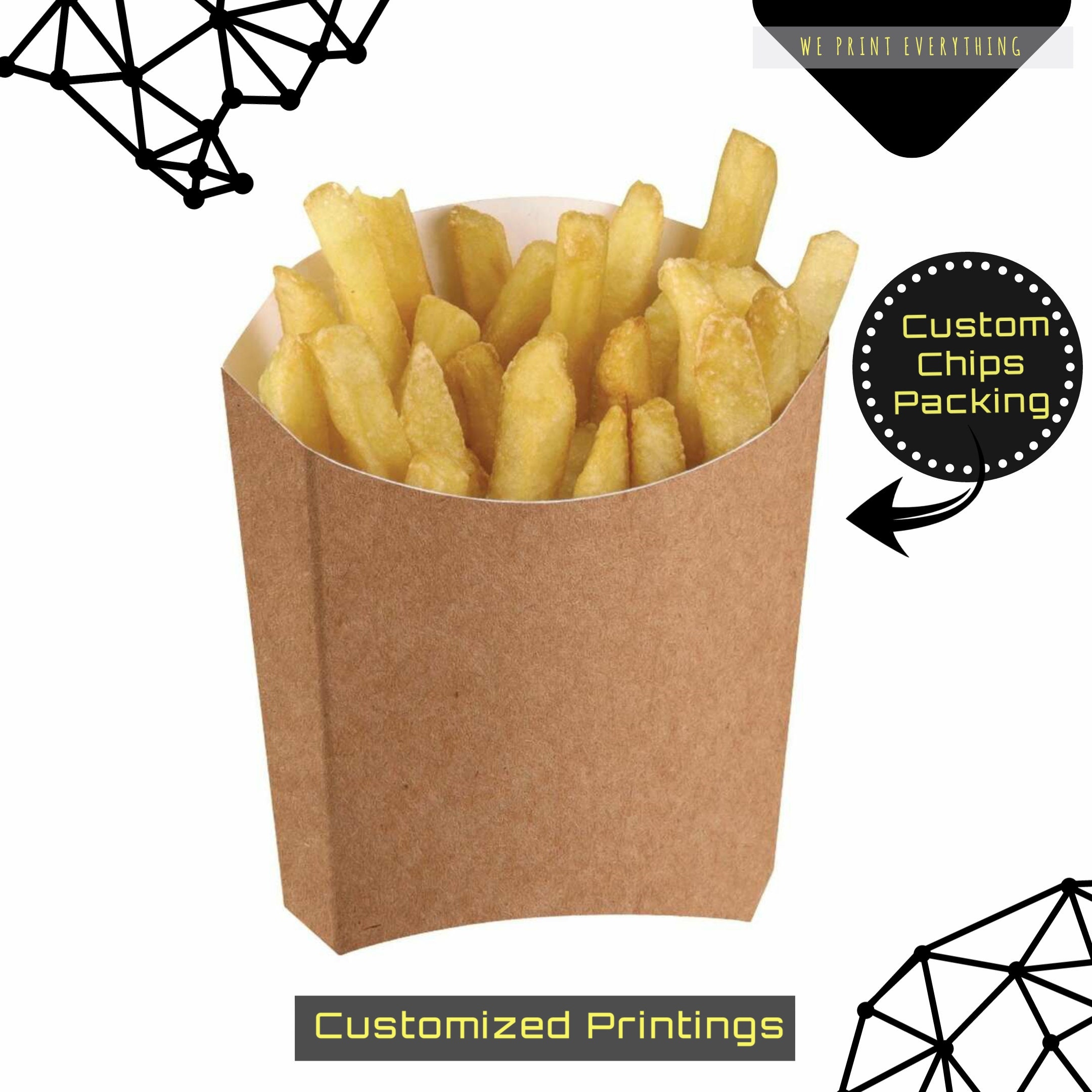 Bag Tek Kraft Paper French Fry / Snack Bag - 5 x 3 x 8 3/4 - 100