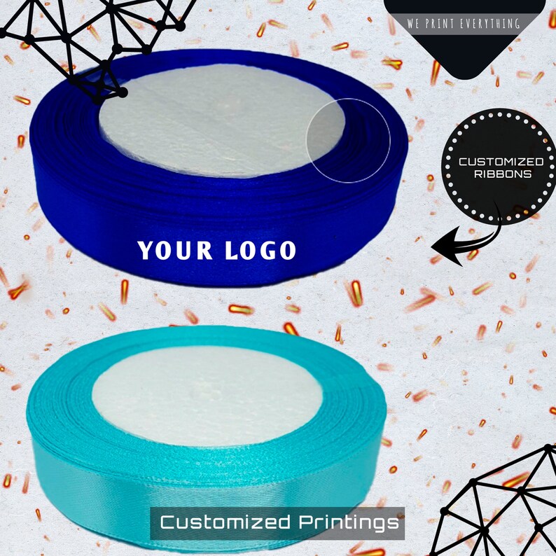 Personalized Business Branded Ribbon: 100 Meters for Wedding Giftwrap Custom Print with Your Text, Date, and Logo in Various Sizes 画像 6