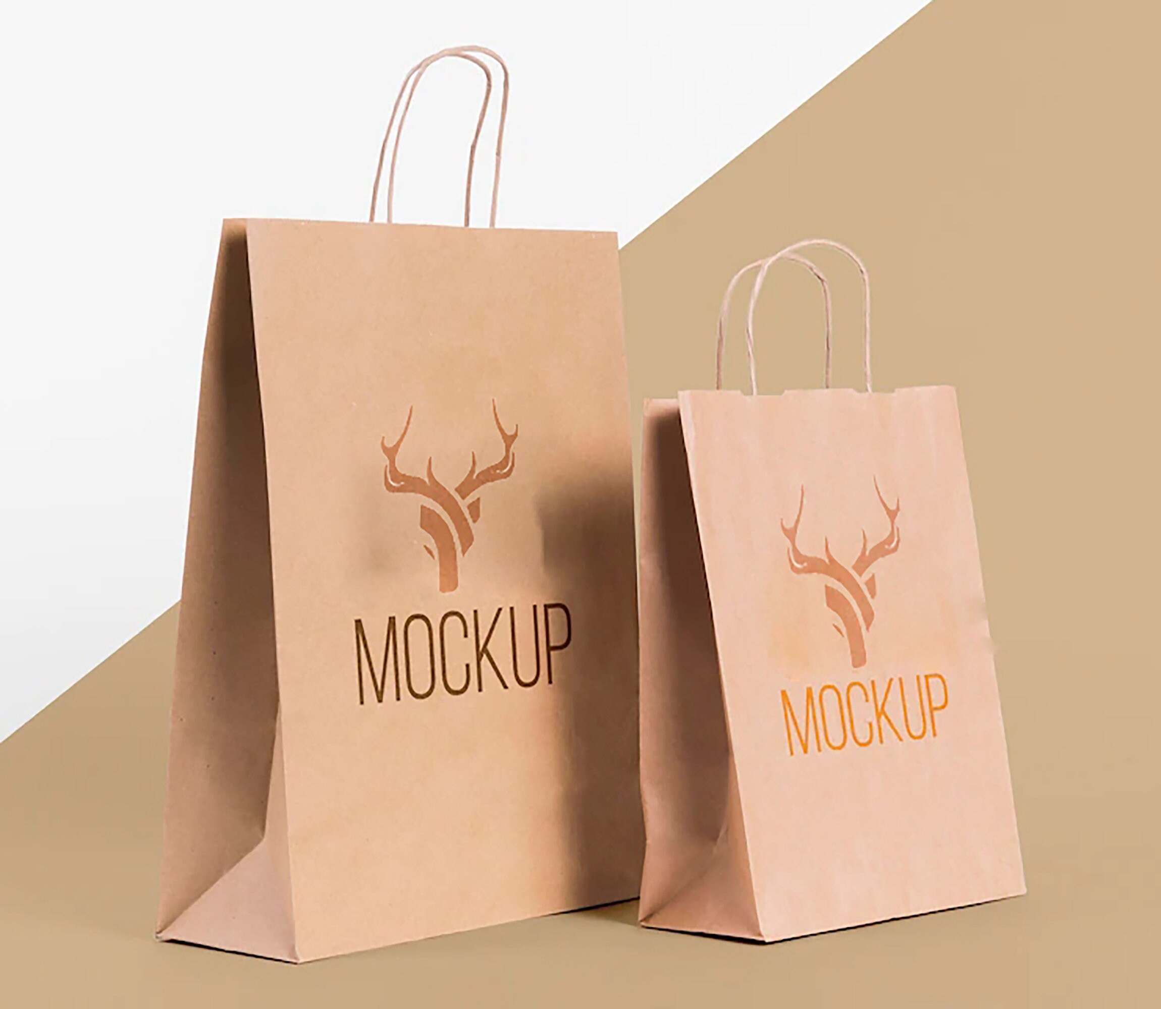 Modern Brown Paper Bags Handles Bulk With Custom Size Etsy