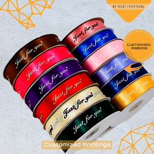 Personalized Business Branded Ribbon: 100 Meters for Wedding Giftwrap Custom Print with Your Text, Date, and Logo in Various Sizes 画像 2