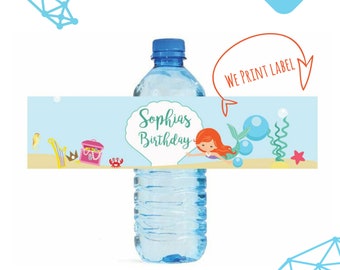 Personalized birthday party favor water bottle labels