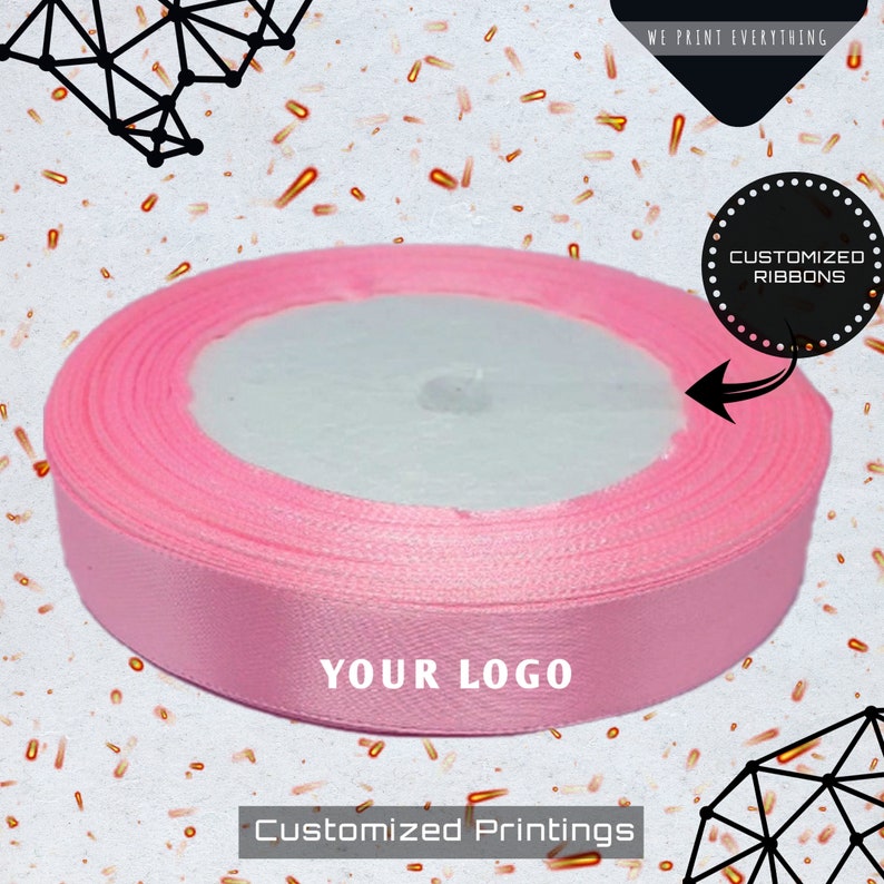 Personalized Business Branded Ribbon: 100 Meters for Wedding Giftwrap Custom Print with Your Text, Date, and Logo in Various Sizes 画像 4