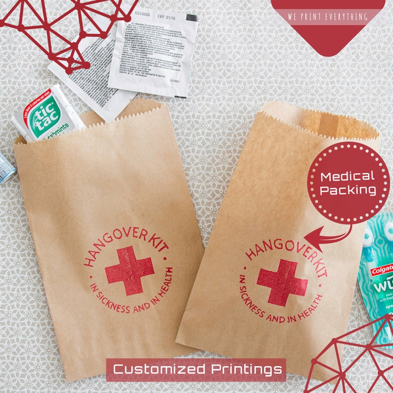 Wholesale Personalized Color Printed Pharmacy Prescription Grocery Bags 16X7X10 Inches image 3