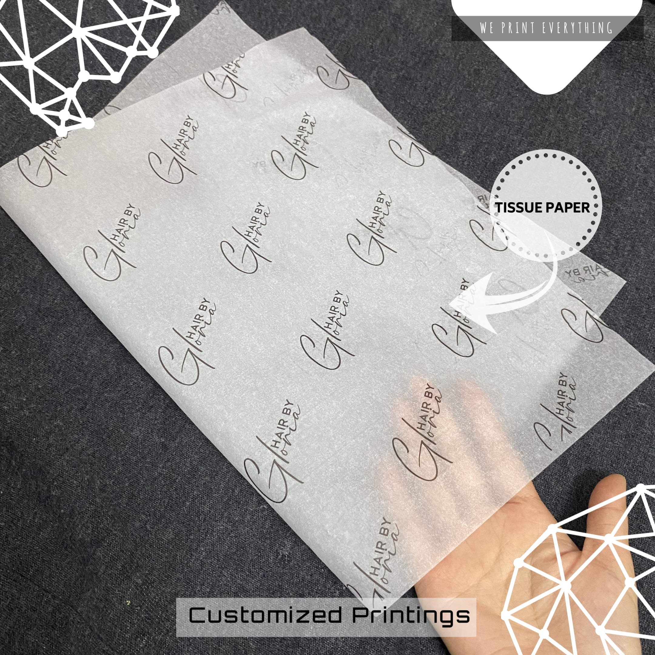 Branded Tissue Paper, Custom Tissue Paper, Printed Tissue Paper, Tissue  Paper With Logo, Packaging Materials, Branded Packaging Items 