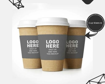100+ Customized Coffee Sleeves with Multicolor logo Printing for branding, Hot or Iced Fabric coffee custom sizes Kraft Sleeves