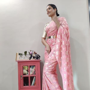 Buy Saree With Sabyasachi Belt Bridesmaid Saree Latest Ruffle Saree With  Blouse USA Indian Stylish Designer Wear Outfit Online in India 