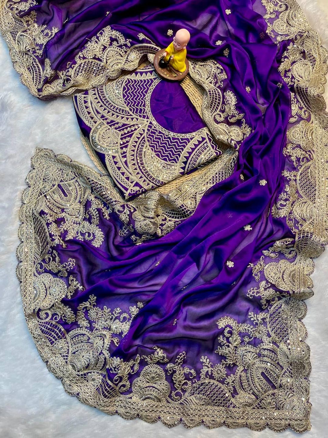 Handmade Rangoli Silk Saree With Sequins -thread Embroidery | Heavy ...