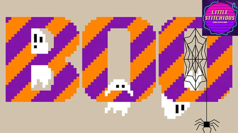 Boo Halloween Cross Stitch Pattern - Etsy