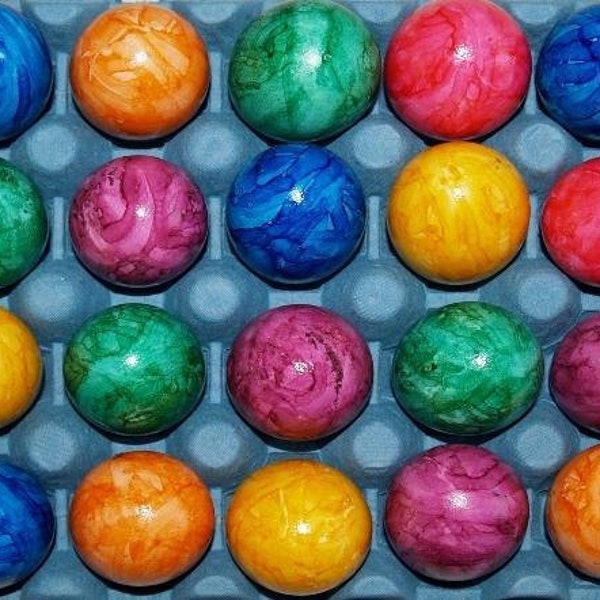 5 Colours Pearl Paint Dye for Decorating 50 Colourful Easter Eggs - Blue, Orange, Purple, Red and Yellow - Craft Art Pysanky