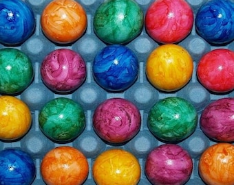 5 Colours Pearl Paint Dye for Decorating 50 Colourful Easter Eggs - Blue, Orange, Purple, Red and Yellow - Craft Art Pysanky