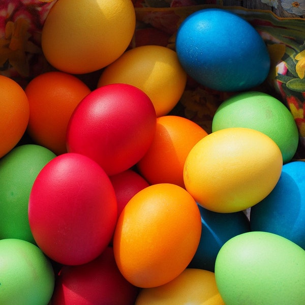 6 kleuren verfverf voor het versieren van paaseieren Fancy Art Craft Pysanky 60 kleurrijke eieren - rood, groen, oranje, geel, paars, blauw