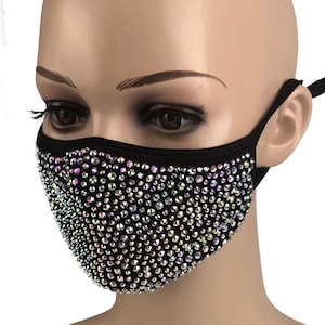 Iridescent Stone Black Mask