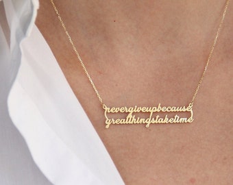 verse nana Rose Gold necklace mama Personalized  Necklace silver quote your custom words