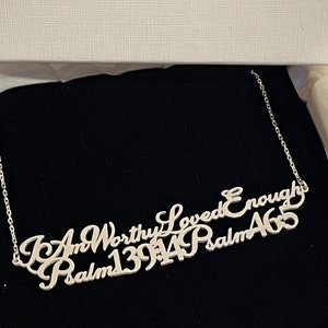 Custom Words Necklace, Phrase Engraved Necklace, Two Sentence Necklace, Two Line Quote Necklace, Create your own silver personalized jewelry image 5