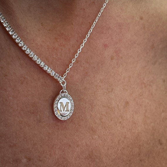 Diamond letter tennis chain deals