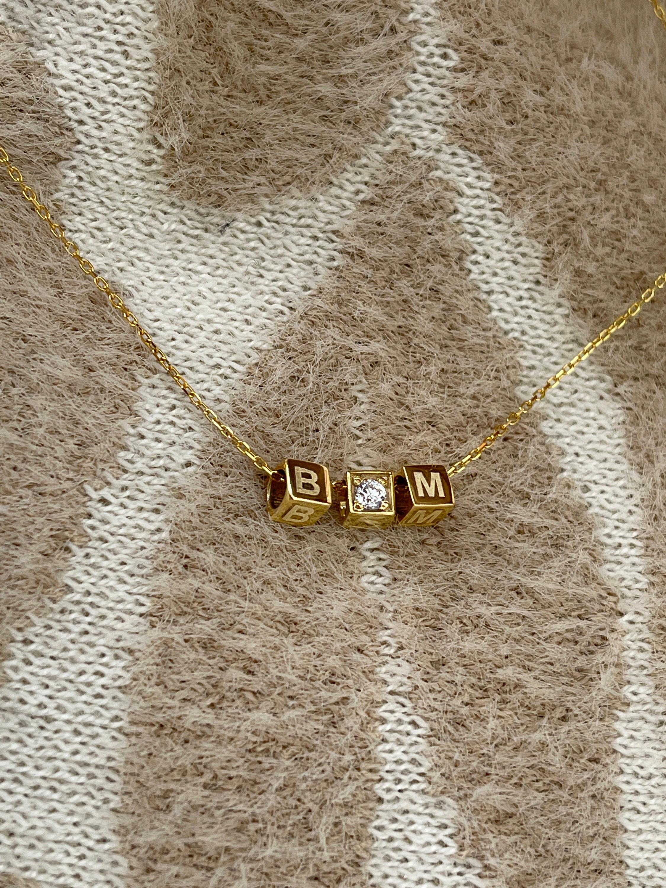 Cube name necklace discount