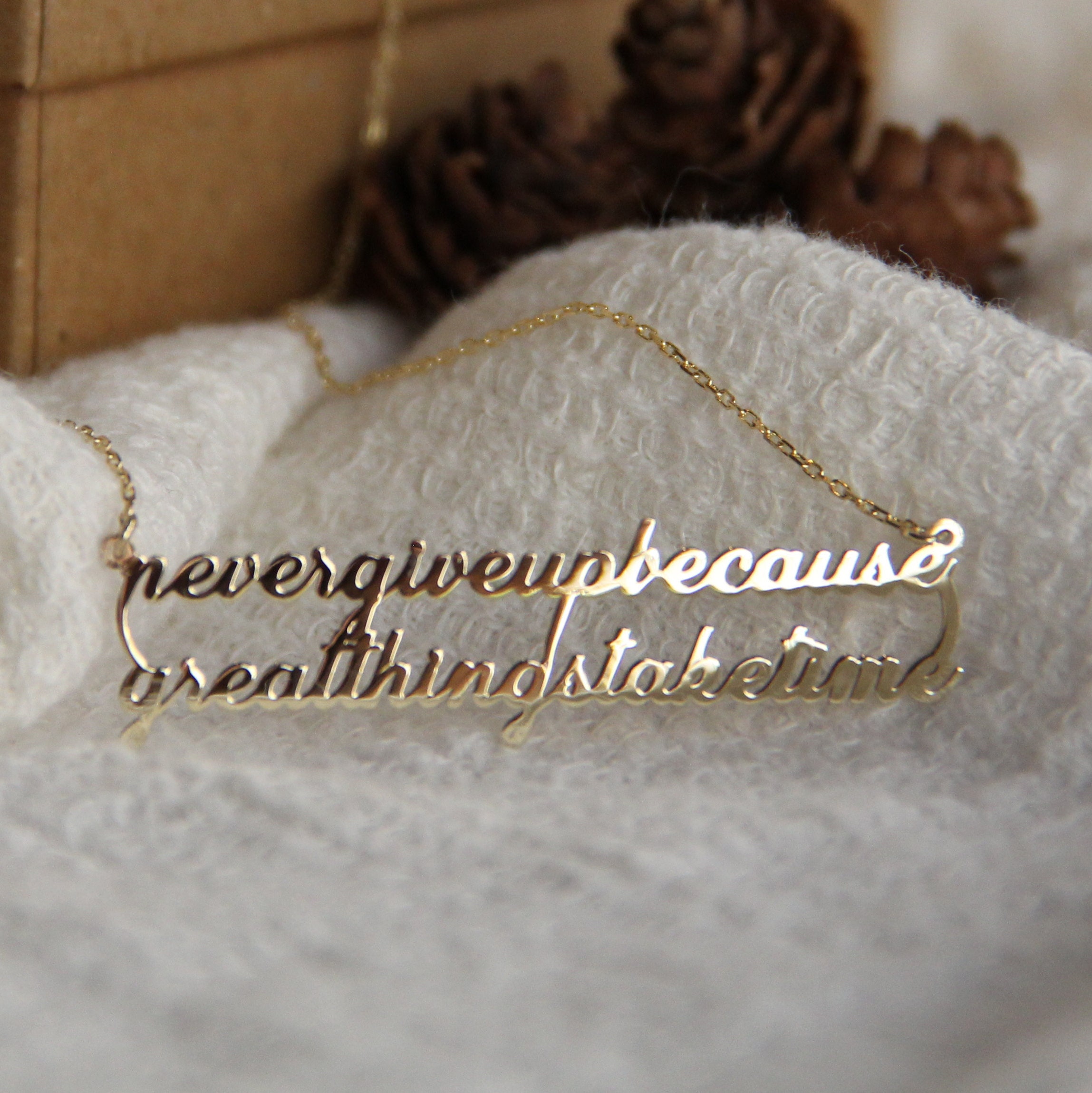 Personalized Quotes Necklace Custom Quote Necklace Etsy