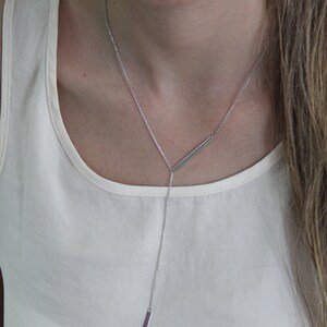 Gold Bar Lariat, Gold Lariat Necklace, Gold Delicate Y Necklace, Gold ...