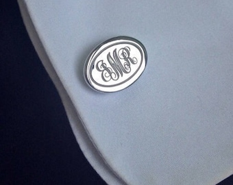 Sterling Silver Three Letter Monogram Cufflinks, Groom Cufflinks, Customize Cufflinks, Initials Cufflinks, Custom Monogram Initials Cufflink