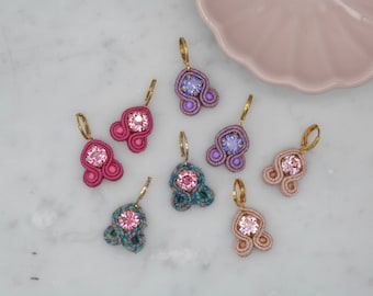 Spring Dangle Earrings\ colorful earrings\drops earrings\swarovski earrings\boho earrings\hand sewn earrings\ sparkly earrings\