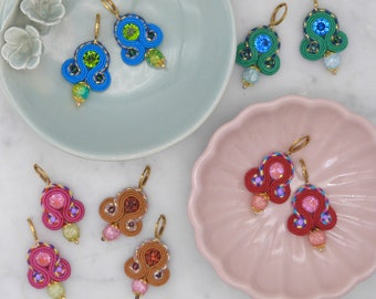 POP Earrings/ Hand-embroidered earrings/ drop earrings/ colorful earrings/ unique earrings/ beautiful handmade earrings