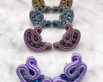 Boho sparkly earrings\small earrings\colourful soutache earrings\studs soutache earrings\ bohemian earrings\elegant colourful earrings