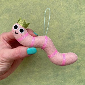 Worm Felt Bauble Christmas Ornament Decoration
