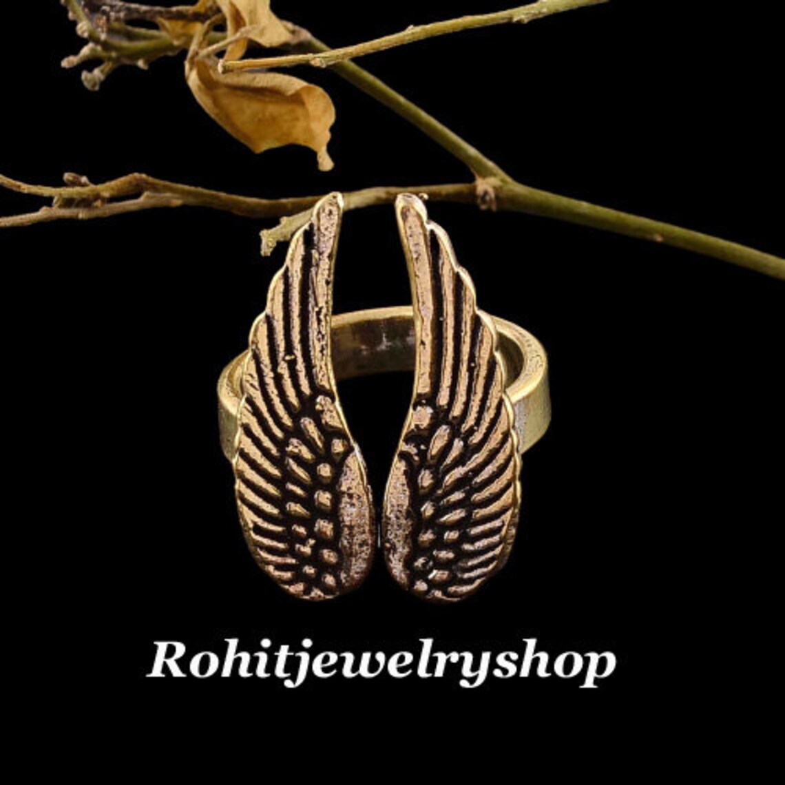 Wings ringWing brass ringAdjustable ringAngel wing Etsy