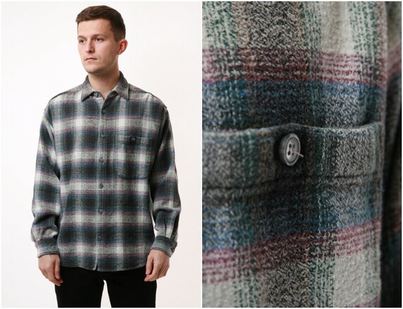 90s Vintage Oldschool Checkered Cotton Shirt 16370