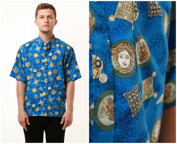 90s Vintage Oldschool Pattern Summer Shirt 15193