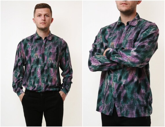HEROES Vintage Abstract Pattern Mens Shirt 17935