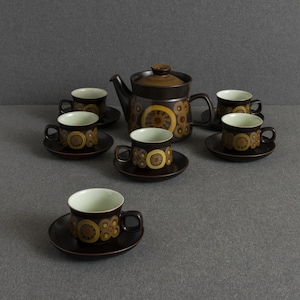 Vintage Denby Arabesque teservis med tekanna