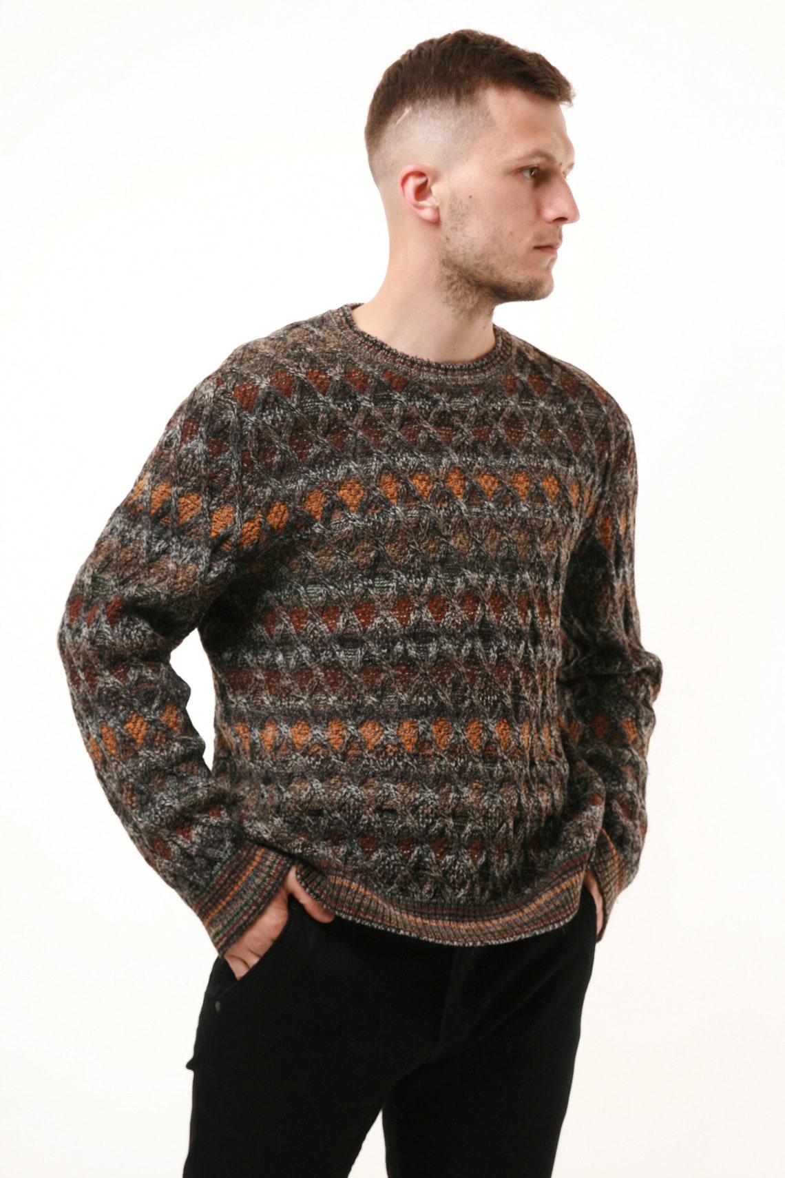 90s BOTTO Made in Italy Wool Knitwear Sweater Jumper 14657 Etsy