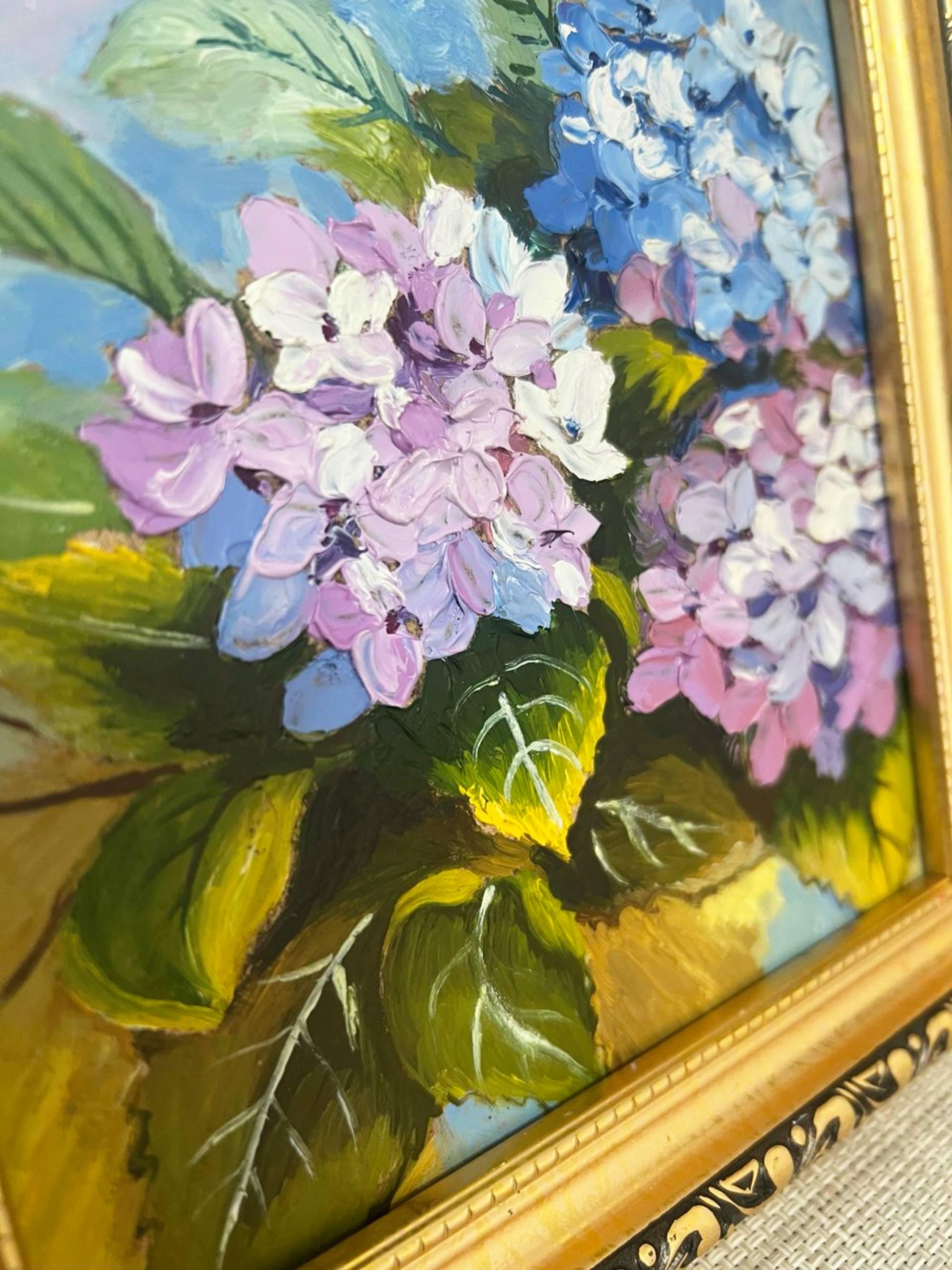 Hydrangea Original Oil Painting Floral Wall Decor Flowers Impasto ...