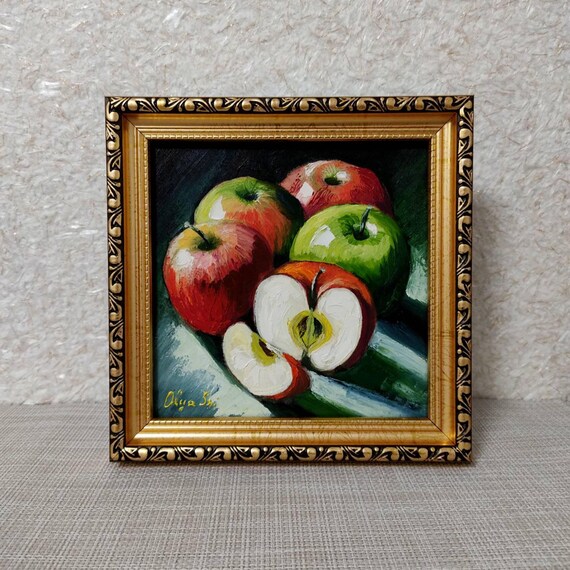 フルーツ静物画 写真ゴールドフレーム