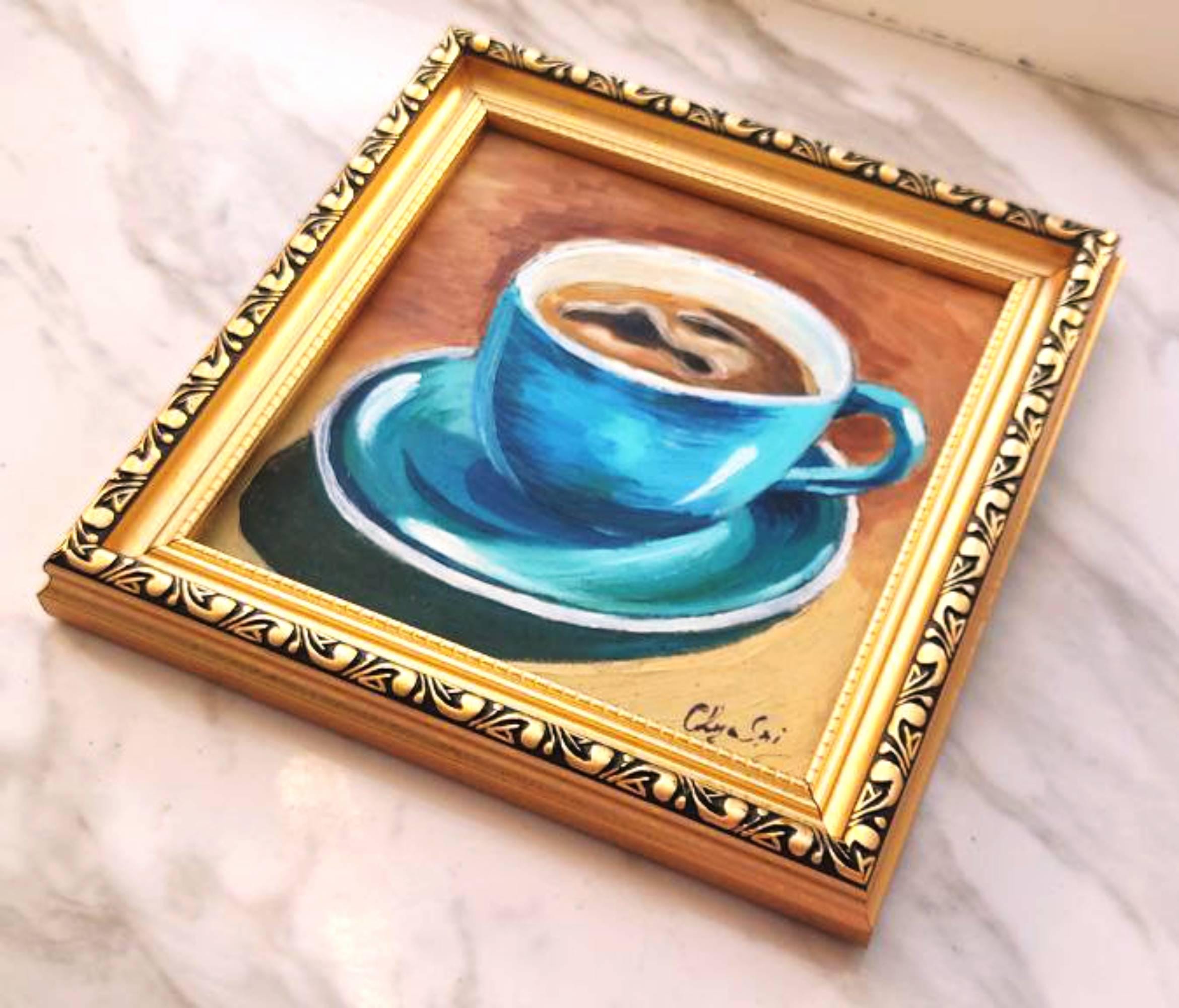 Kitchen Still Life Coffee Cup Original Oil Painting,small
