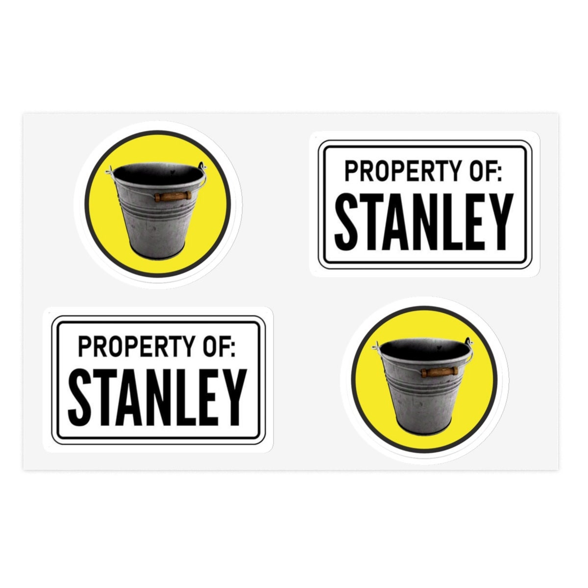 Stanley Parable Ultra Deluxe Bucket and Property of Stanley Sticker Sheet  6 × 4