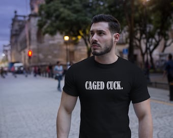 Caged Cuck Men's T-shirt Cuckold Hotwife