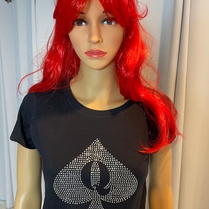 QOS Spade Rhinestone T-shirt