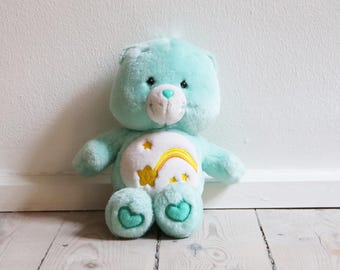 Vintage Wish Care Bear. Mint Green Wish Care Bear Shooting Star Care Bear Vintage Stuffed Animal