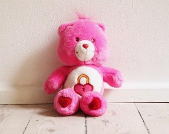 Vintage Secret Bear Care Bear. Herzförmiges Schloss-Pflegebärchen. Herzförmiges Schloss-Pflegebärchen-Plüschtier