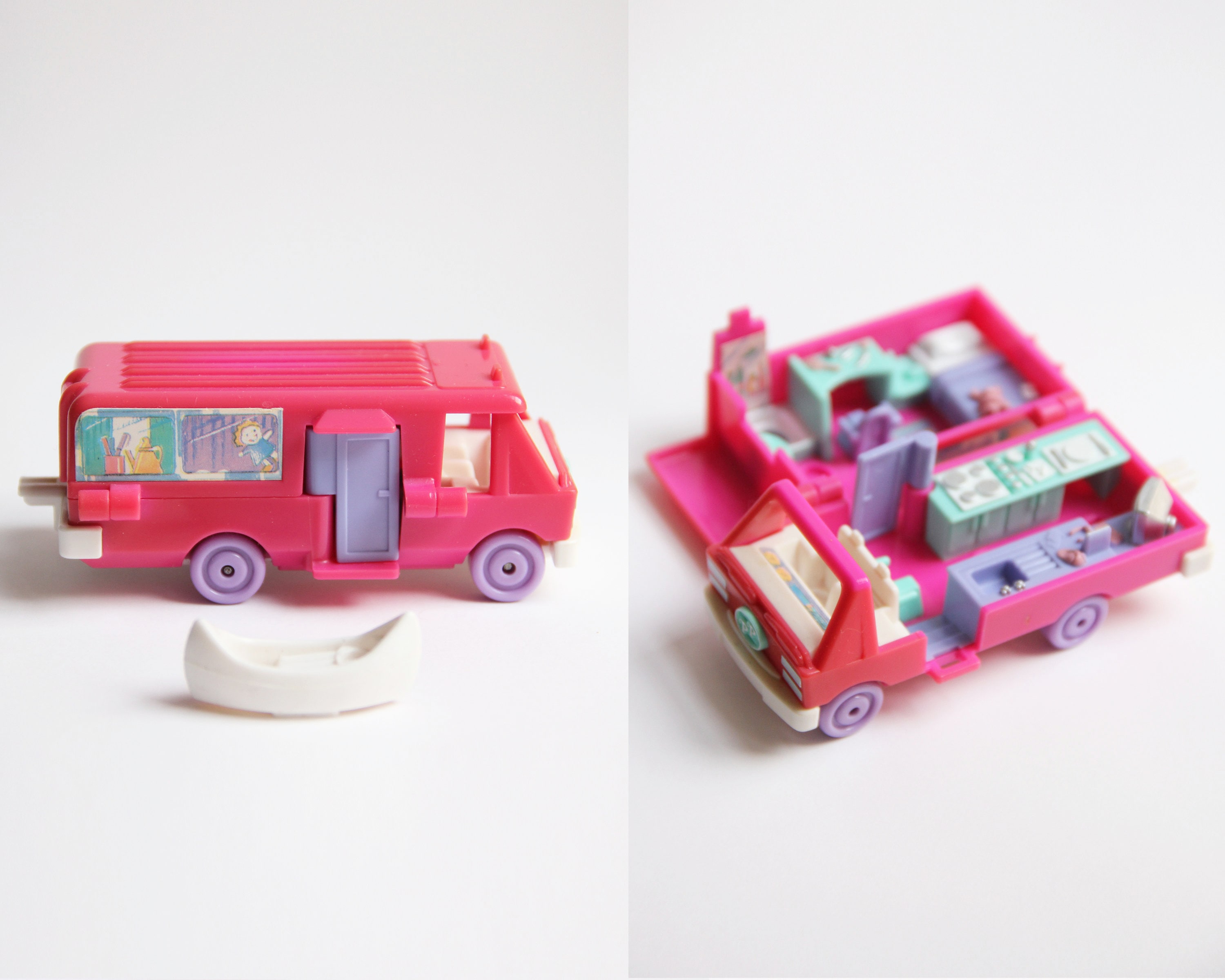 1994 Polly Pocket Camper Van and Canoe. Vintage 90s Polly Pocket Home on the Go Playset Etsy UK